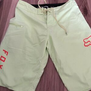FOX Racing Surf Swim Board Shorts Men's Size 28 Lime Green Swim Trunks
